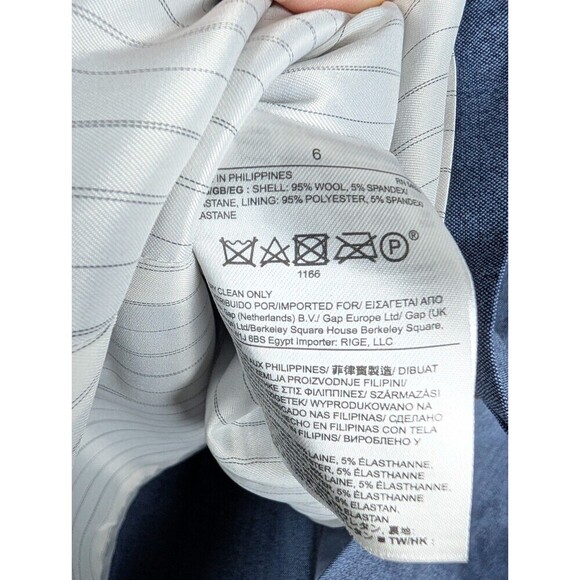 Banana Republic Women's Wool Double Breasted Blazer Blue Size 6 - Picture 5 of 6